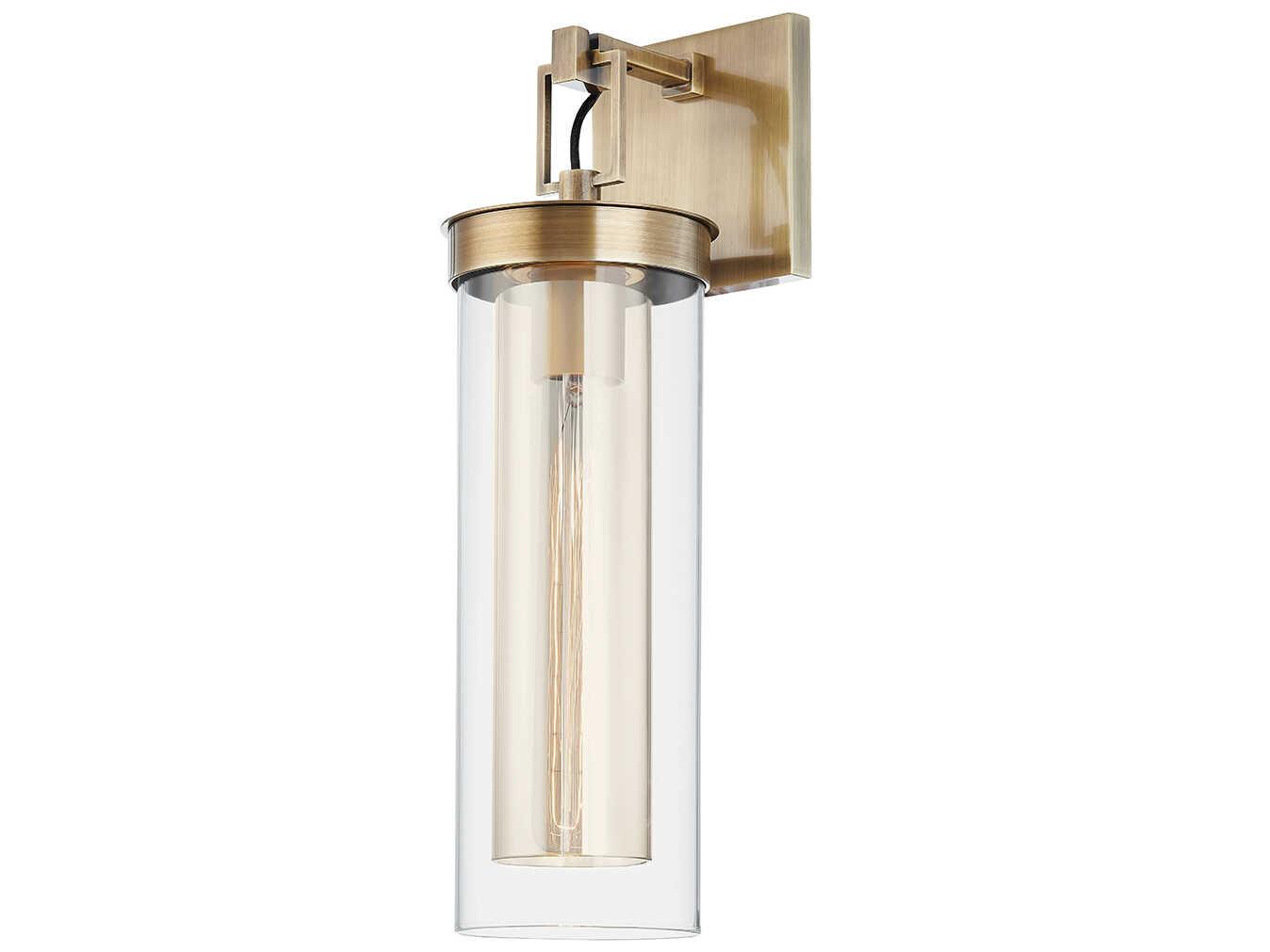 Troy Lighting Pira 1-Light Patina Brass Glass Wall Sconce
