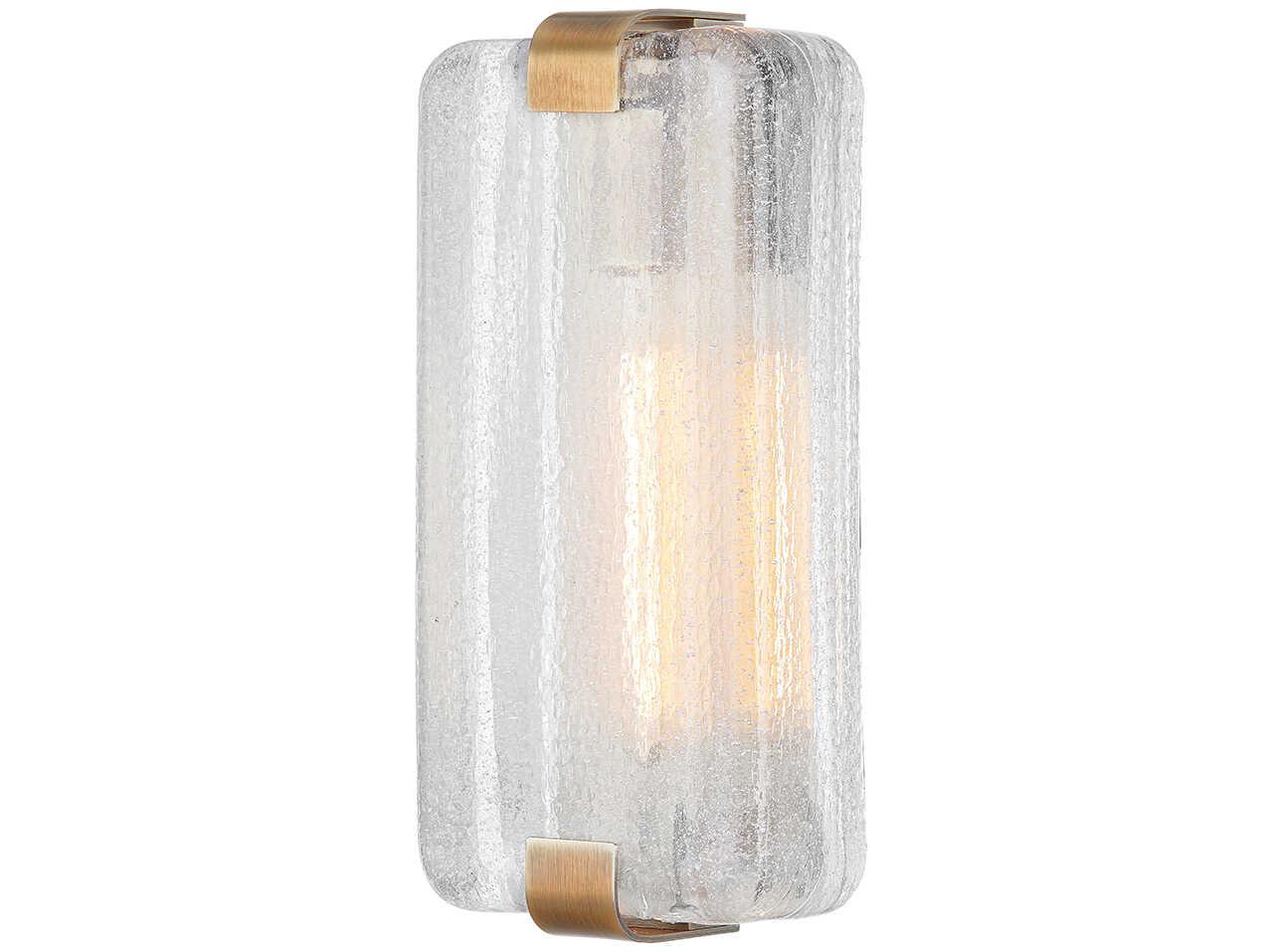 Troy Lighting Playa Del Rey 1-Light Patina Brass Glass Wall Sconce