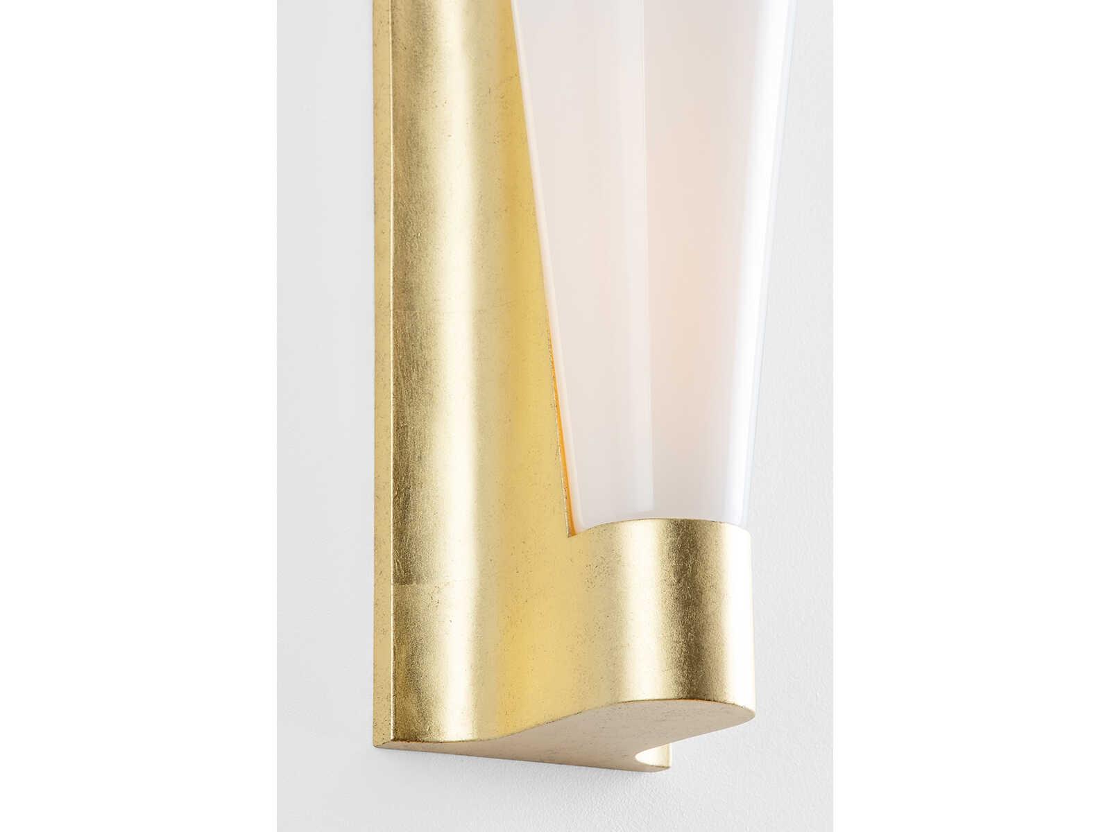 Troy Lighting Abner 1-Light Vintage Gold Leaf Glass Wall Sconce