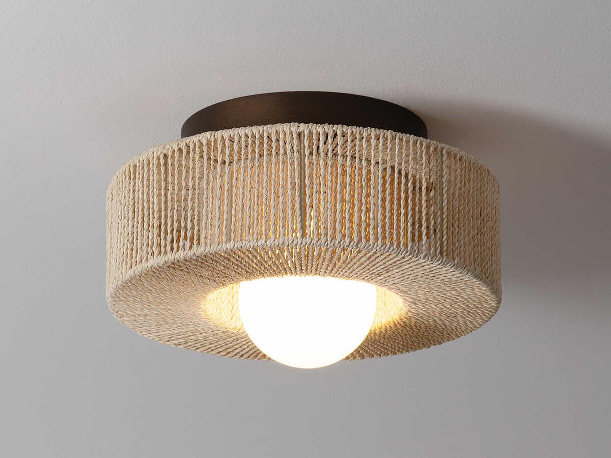 Troy Lighting Coleman 1-Light Bronze Leaf Round Flush Mount