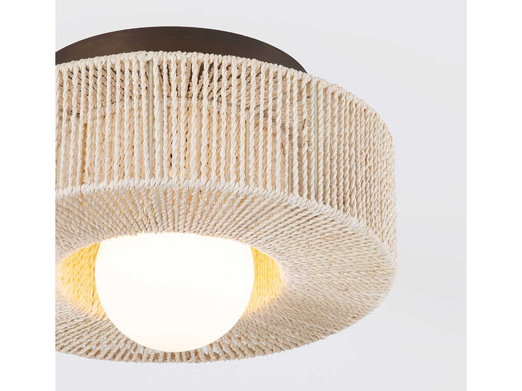 Troy Lighting Coleman 1-Light Bronze Leaf Round Flush Mount