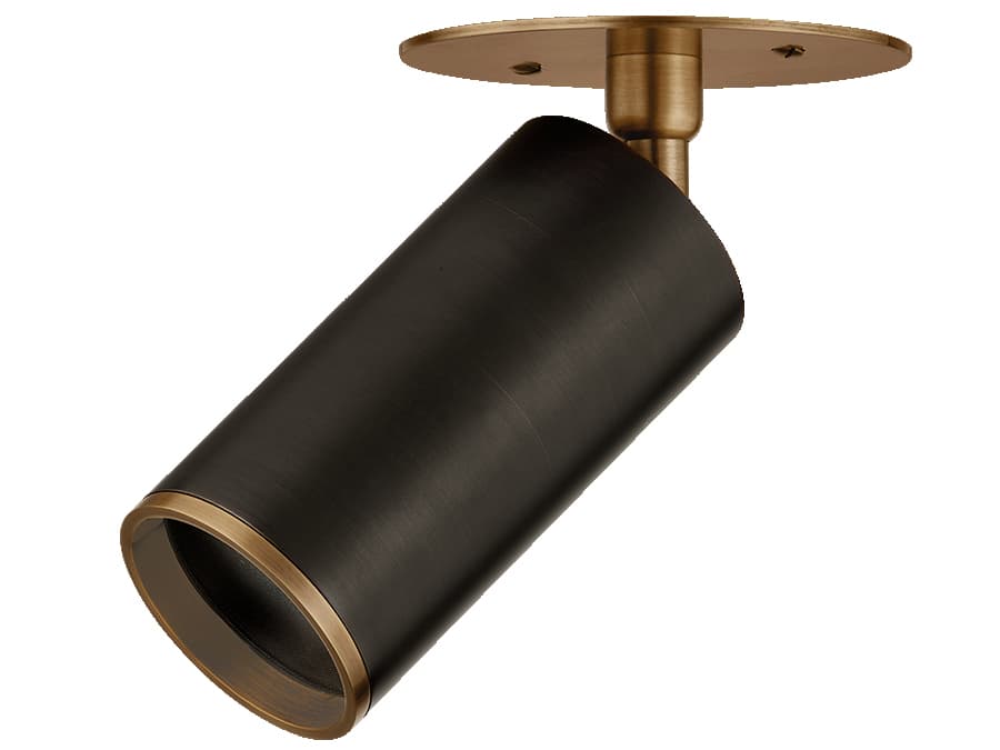 Troy Lighting Caleb 1-Light Patina Brass Bronze Cylinder Flush Mount