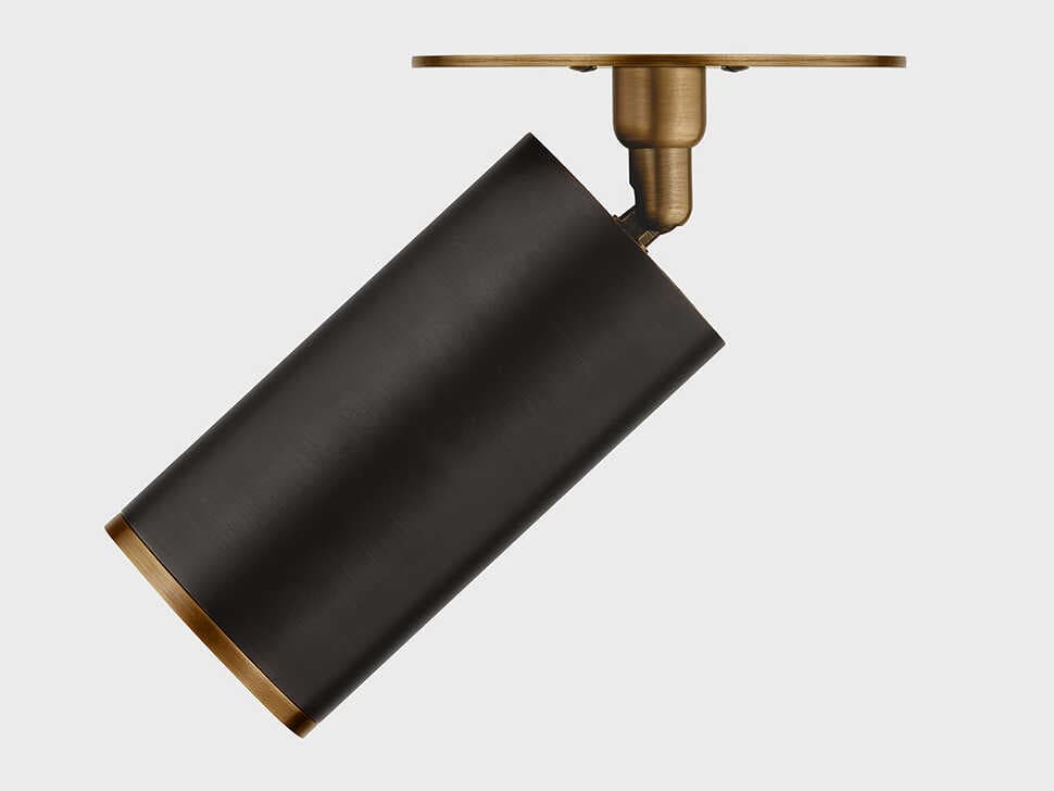 Troy Lighting Caleb 1-Light Patina Brass Bronze Cylinder Flush Mount