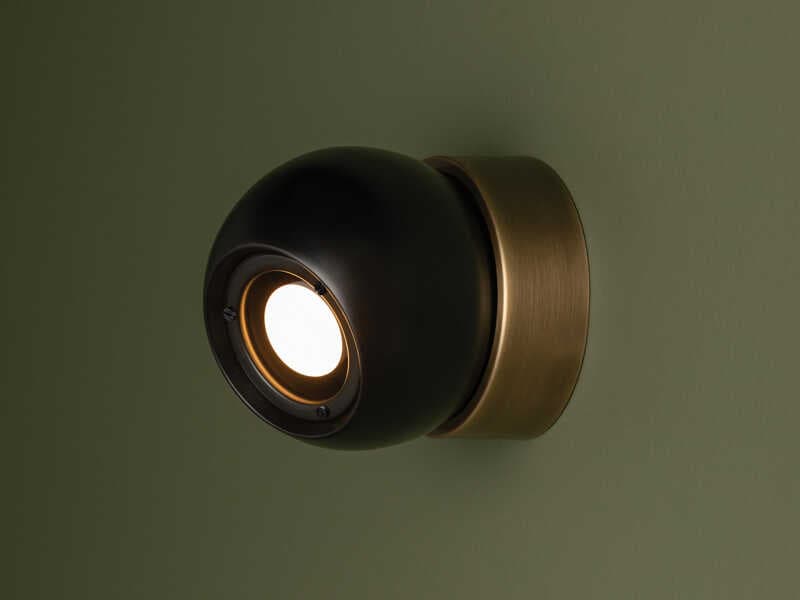 Troy Lighting Odin 1-Light Patina Brass Soft Black Globe Flush Mount