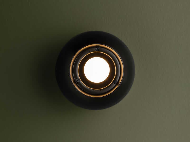 Troy Lighting Odin 1-Light Patina Brass Soft Black Globe Flush Mount