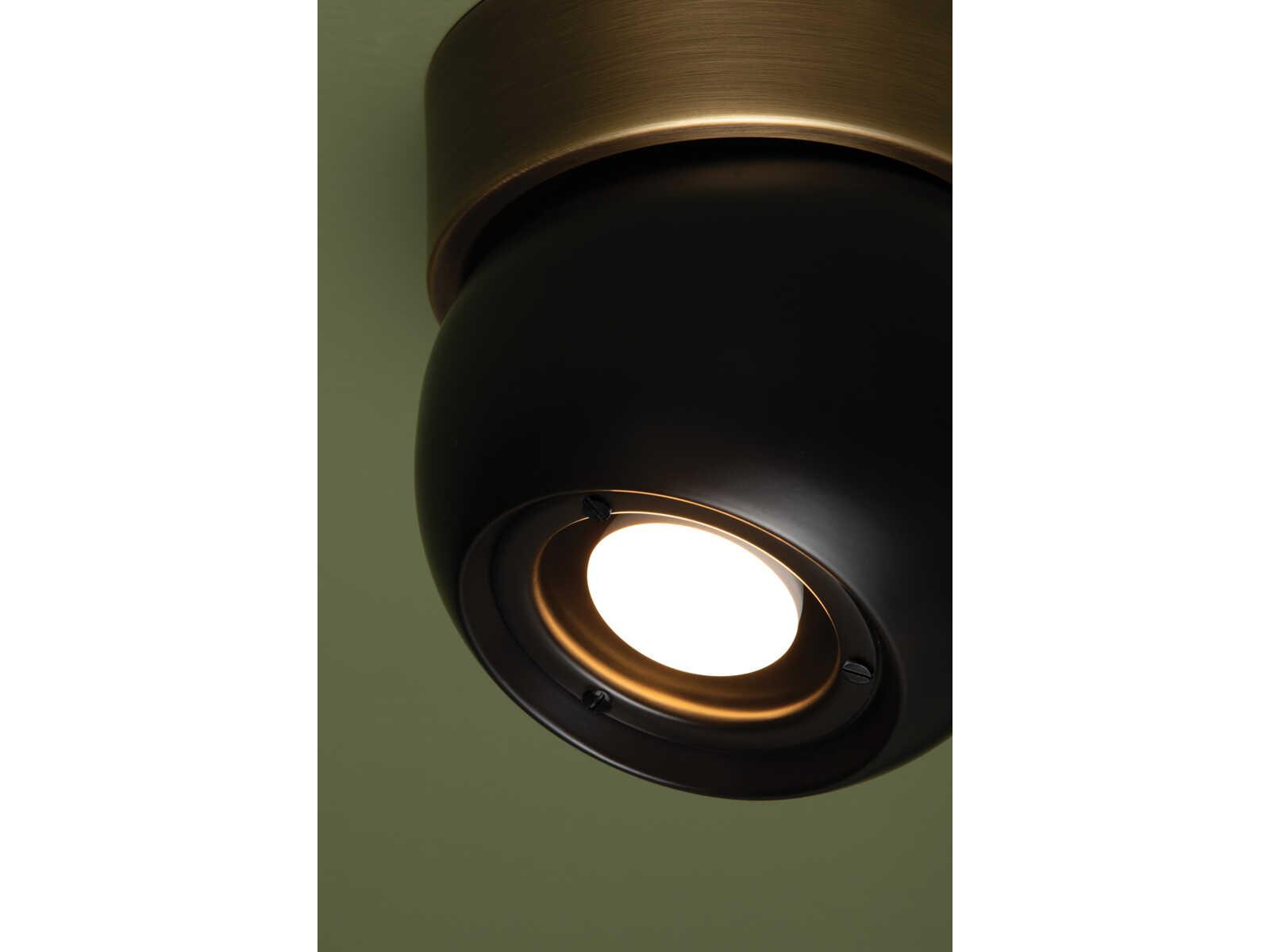 Troy Lighting Odin 1-Light Patina Brass Soft Black Globe Flush Mount