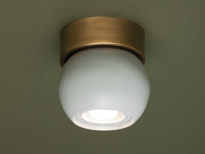 Troy Lighting Odin 1-Light Patina Brass Soft White Globe Flush Mount