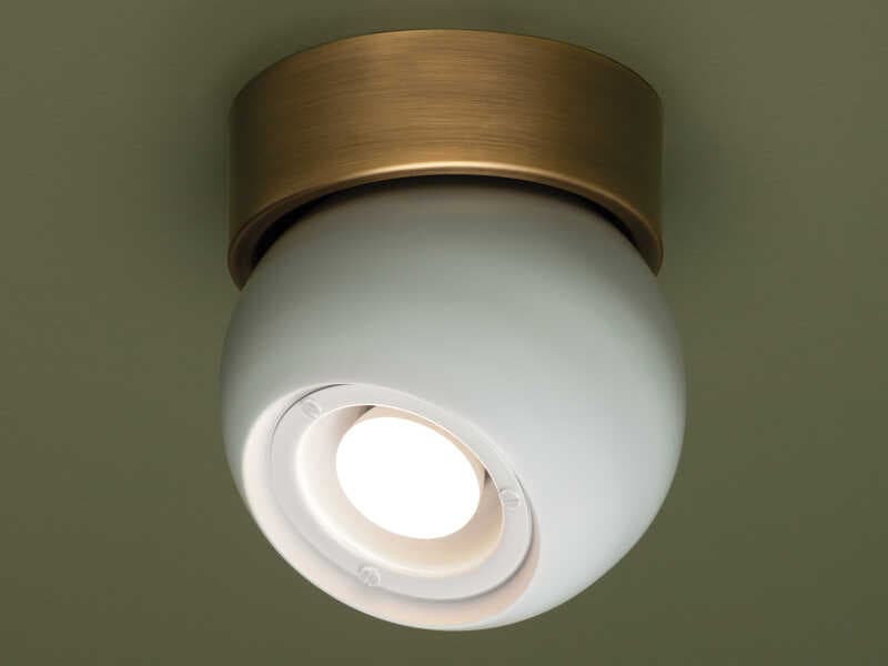 Troy Lighting Odin 1-Light Patina Brass Soft White Globe Flush Mount