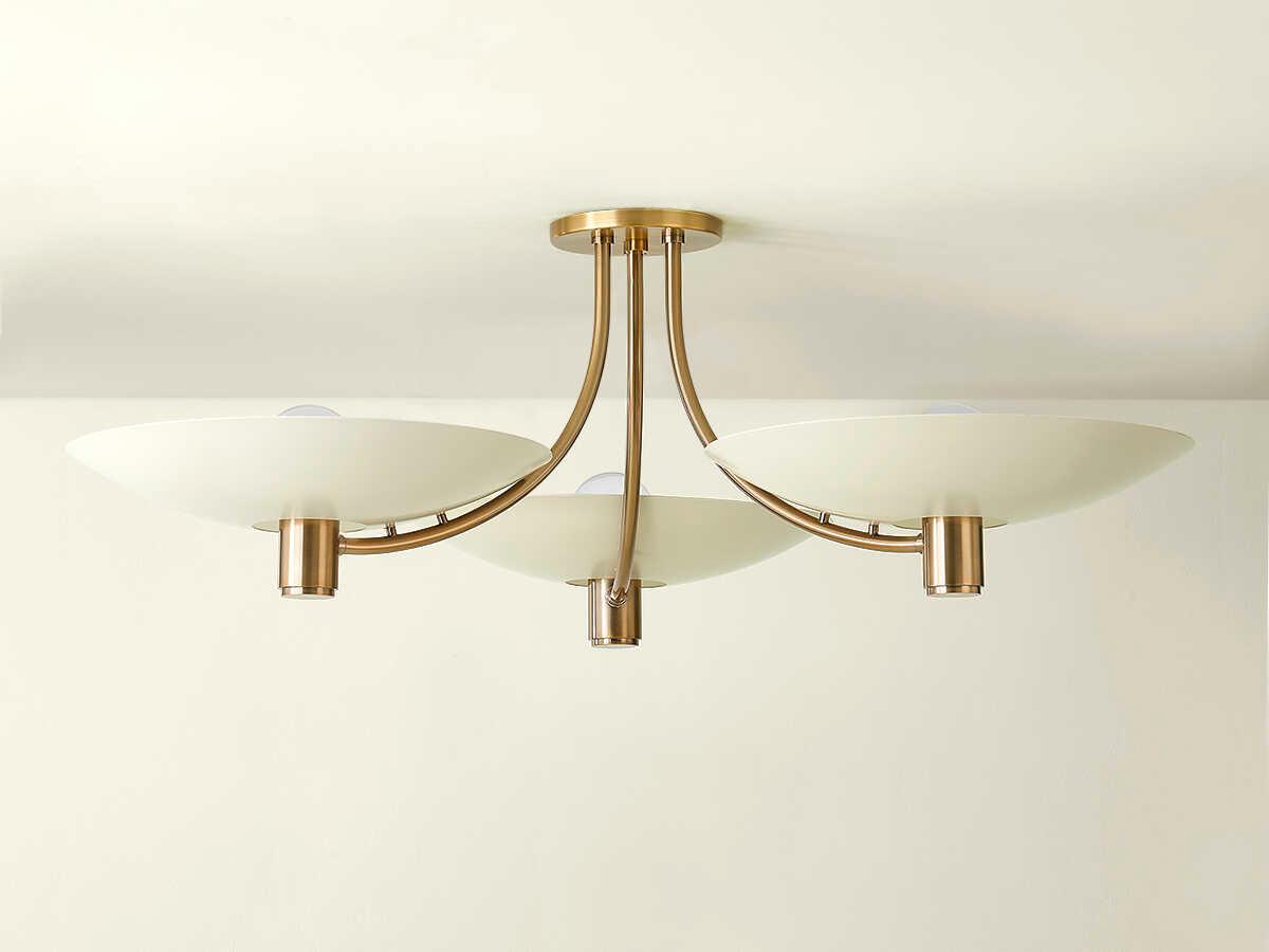 Troy Lighting Wolfe 6-Light Patina Brass Soft Sand Bowl Semi Flush Mount