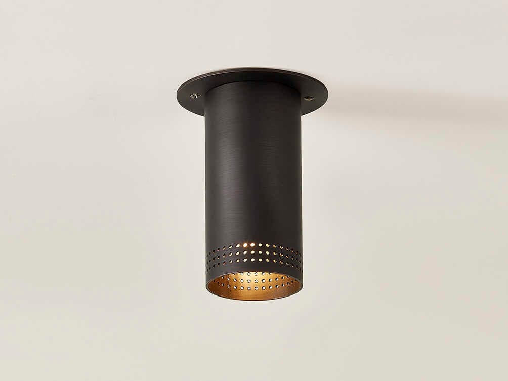 Troy Lighting Berg 1-Light Bronze Cylinder Flush Mount