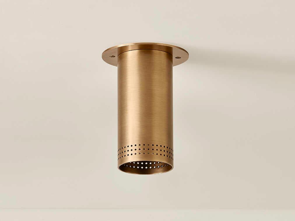 Troy Lighting Berg 1-Light Patina Brass Cylinder Flush Mount