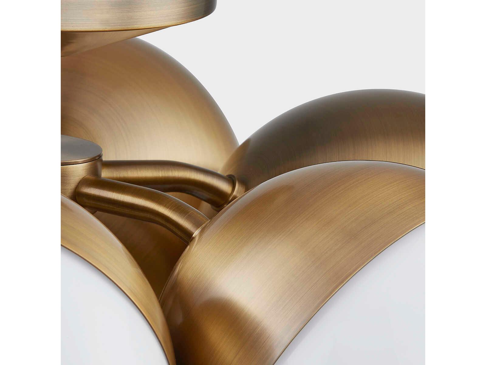 Troy Lighting Cupertino 7-Light Patina Brass Glass Globe Semi Flush Mount