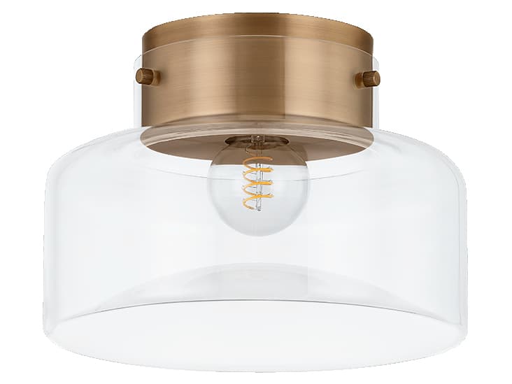 Troy Lighting Bellow 1-Light Patina Brass Drum Flush Mount