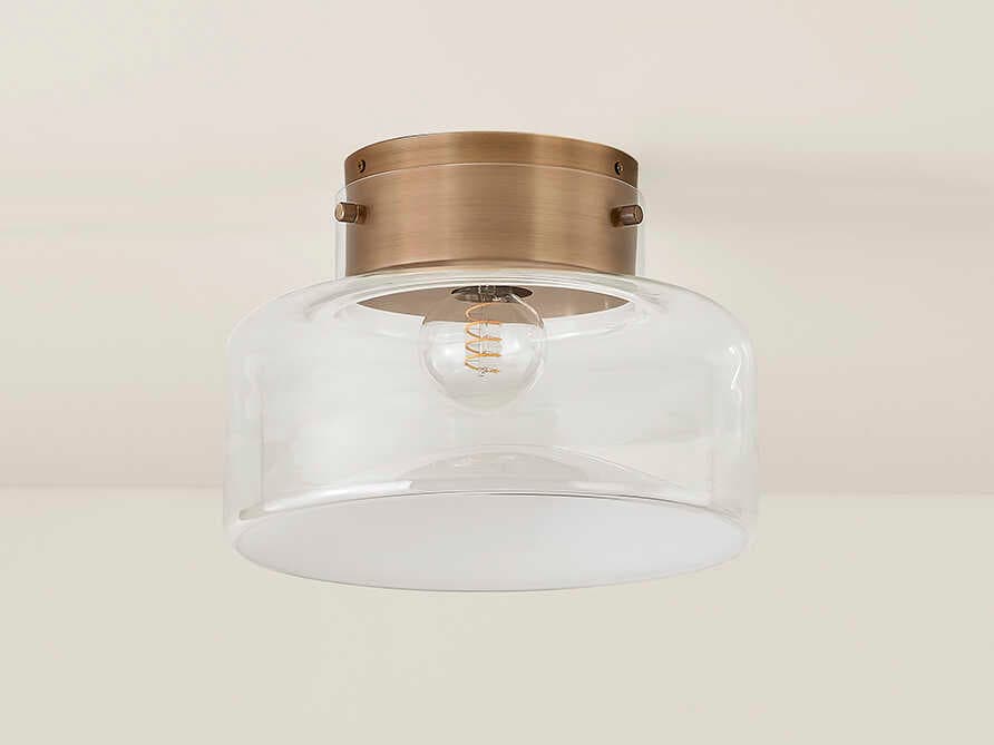 Troy Lighting Bellow 1-Light Patina Brass Drum Flush Mount