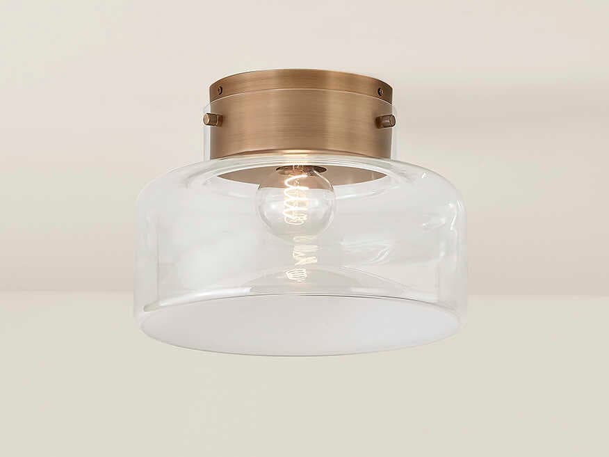 Troy Lighting Bellow 1-Light Patina Brass Drum Flush Mount