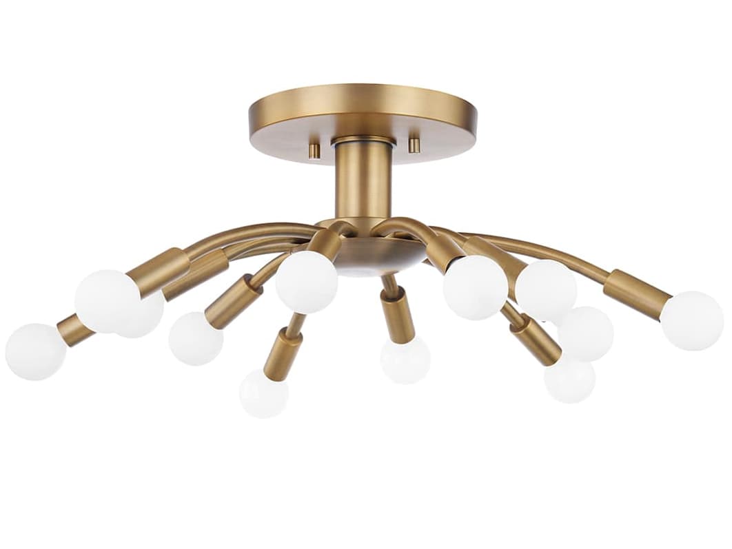 Troy Lighting Tristan 12-Light Brass Semi Flush Mount