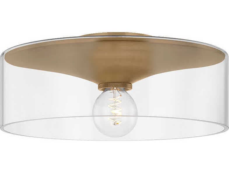 Troy Lighting Killian 1-Light Patina Brass Drum Flush Mount