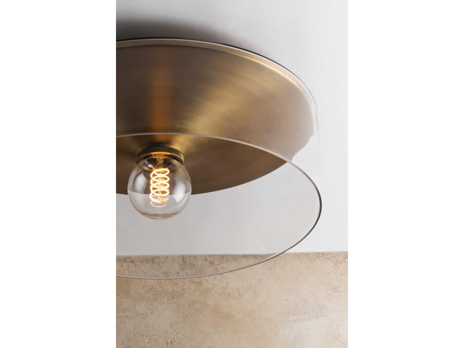 Troy Lighting Killian 1-Light Patina Brass Drum Flush Mount