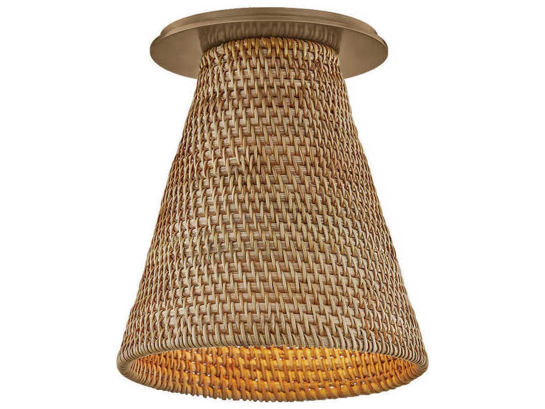 Troy Lighting Menifee 1-Light Patina Brass Flush Mount