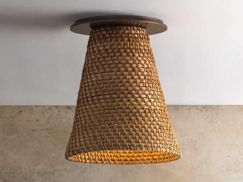 Troy Lighting Menifee 1-Light Patina Brass Flush Mount