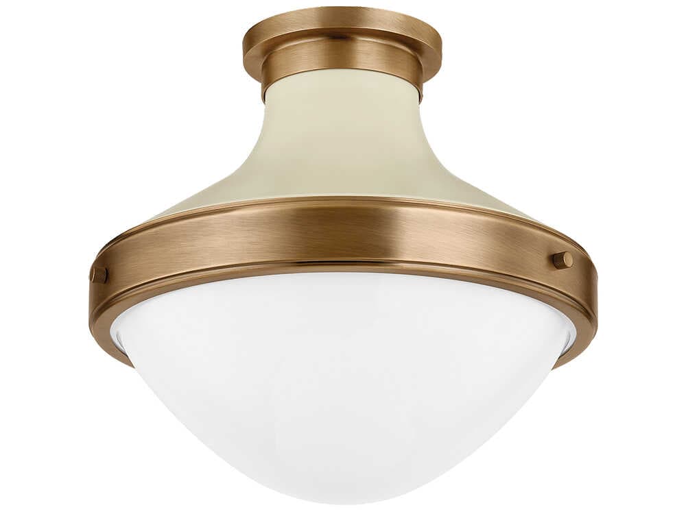 Troy Lighting Maxton 1-Light Patina Brass Soft Sand Bowl Flush Mount