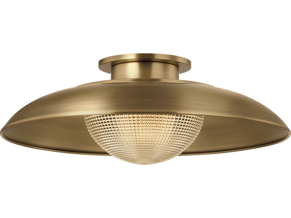 Troy Lighting Braxton 1-Light Patina Brass Dome Semi Flush Mount