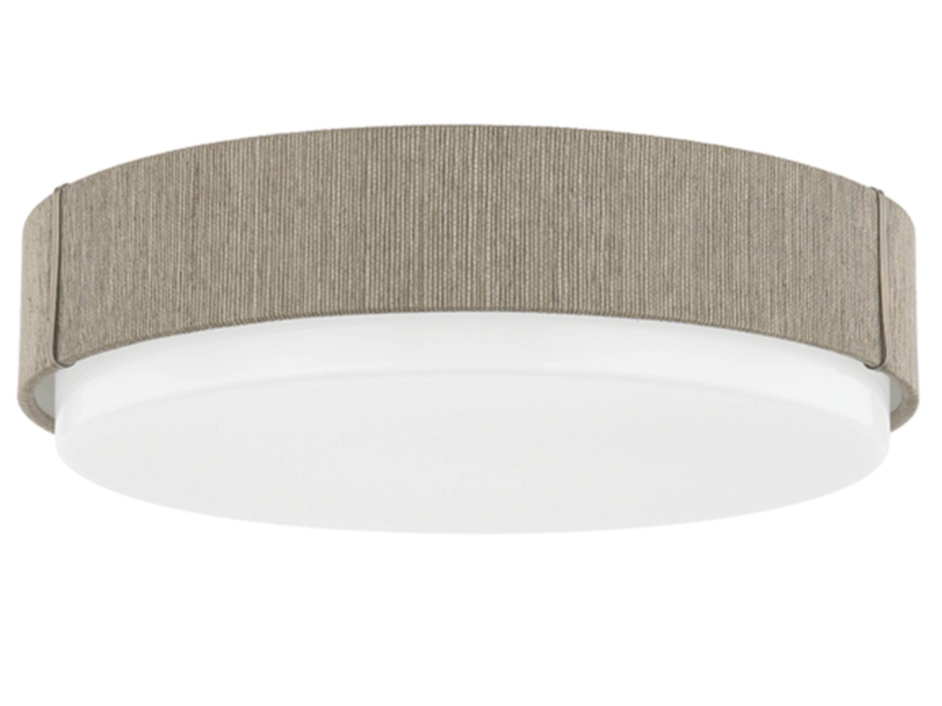 Troy Lighting Zane 1-Light Patina Brass Gray Glass LED Round Flush Mount