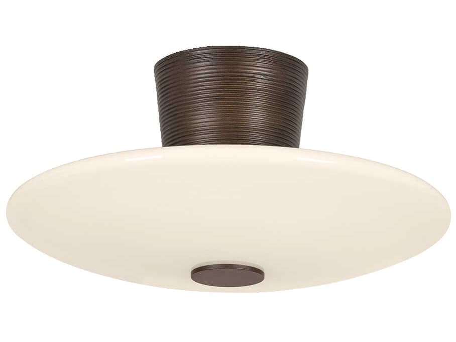 Troy Lighting Albus 1-Light Bronze Leaf Round Semi Flush Mount