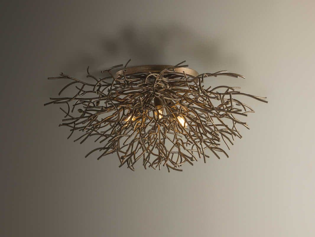 Troy Lighting Sierra 3-Light Distressed Bronze Flush Mount