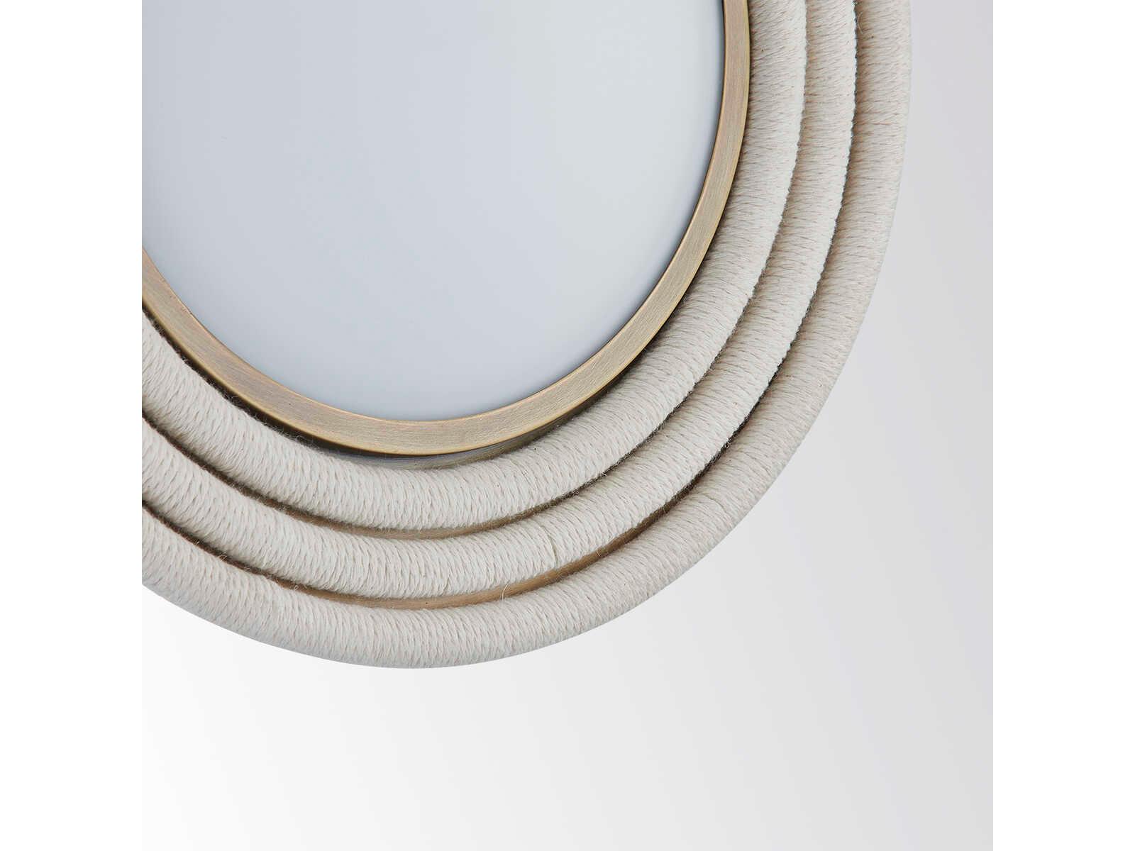 Troy Lighting Zion 1-Light Patina Brass White Glass LED Round Flush Mount