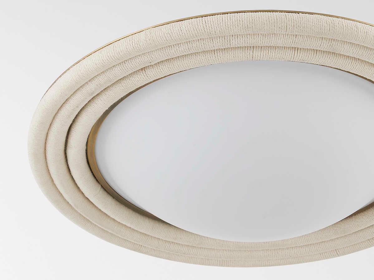 Troy Lighting Zion 1-Light Patina Brass Glass LED Flush Mount