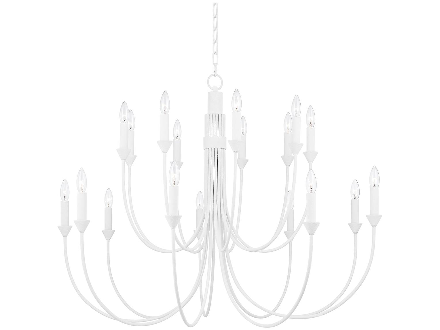 Troy Lighting Cate 18-Light8-Light White Candelabra Tiered Chandelier