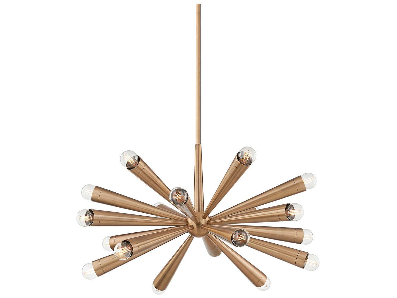 Troy Lighting Keanu 18-Light8-Light Patina Brass Candelabra Sputnik Chandelier