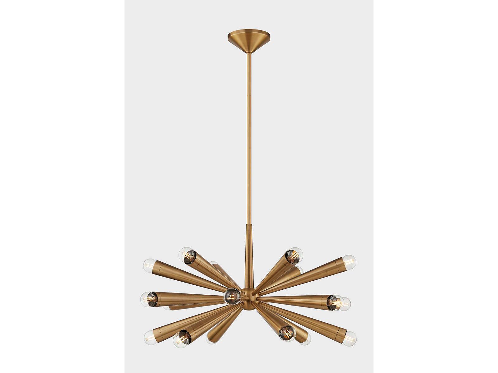 Troy Lighting Keanu 18-Light8-Light Patina Brass Candelabra Sputnik Chandelier