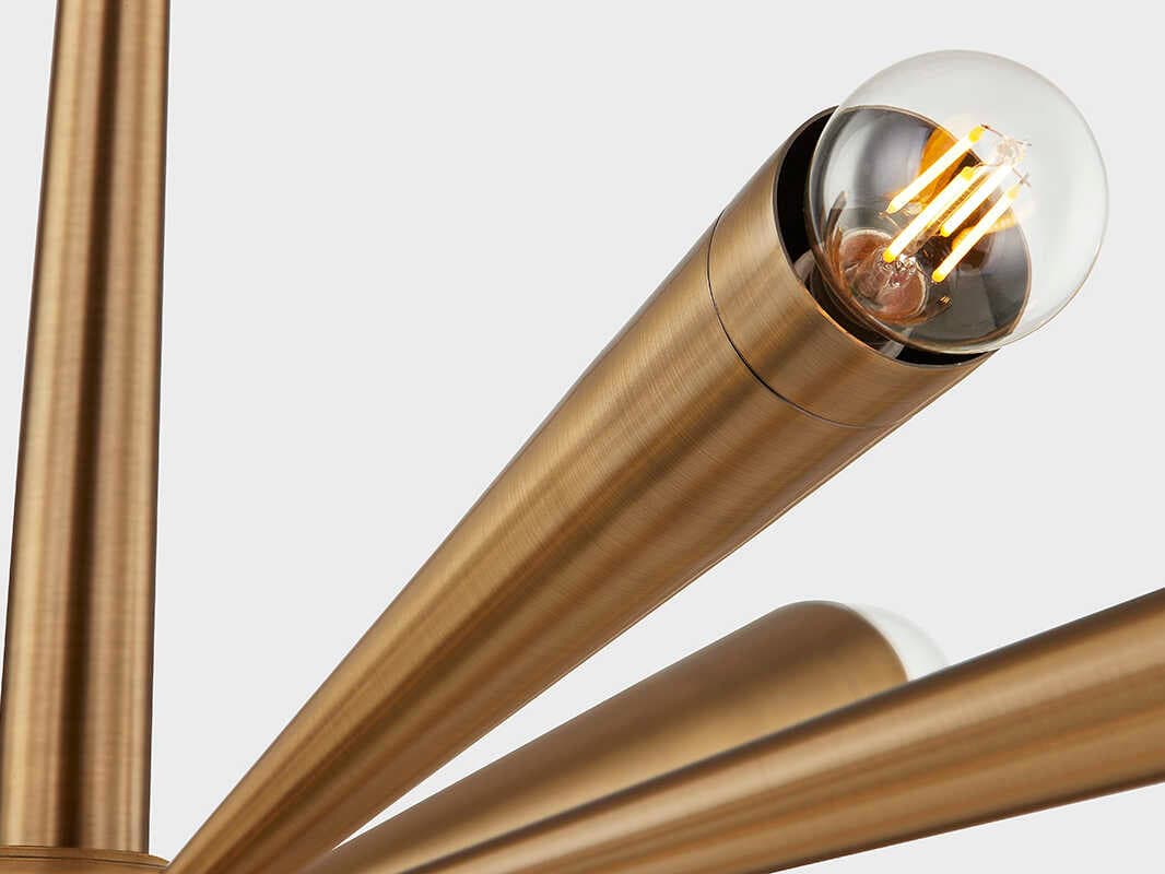 Troy Lighting Keanu 18-Light8-Light Patina Brass Candelabra Sputnik Chandelier