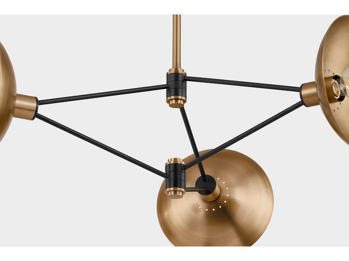 Troy Lighting Axel 3-Light Patina Brass Soft Black Chandelier