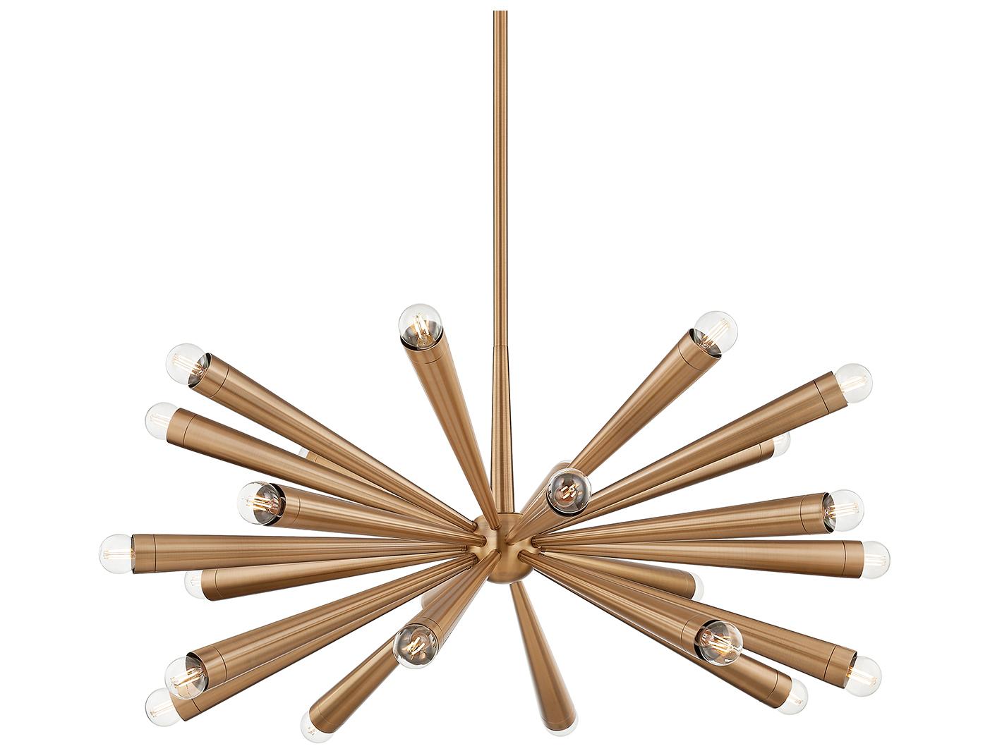 Troy Lighting Keanu 24-Light Patina Brass Candelabra Sputnik Chandelier
