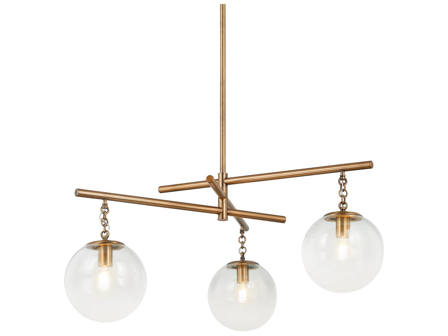 Troy Lighting Wade 3-Light Patina Brass Globe Chandelier