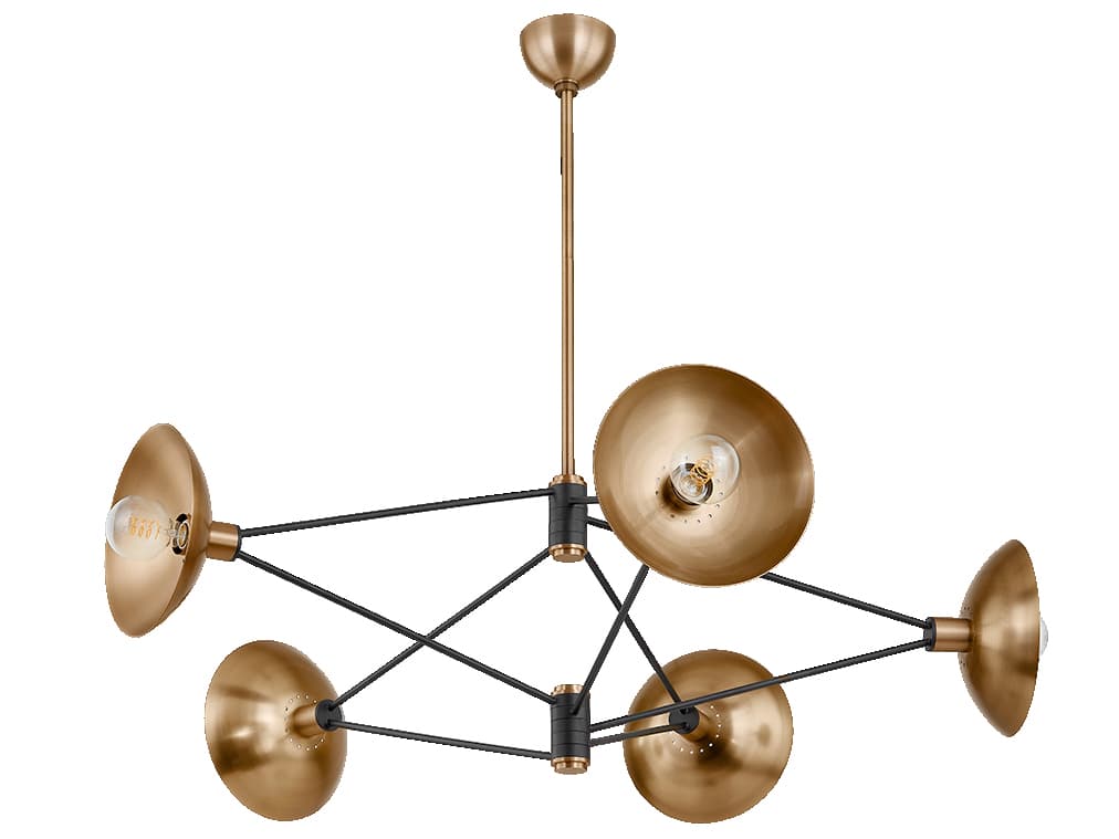 Troy Lighting Axel 5-Light Patina Brass Soft Black Chandelier