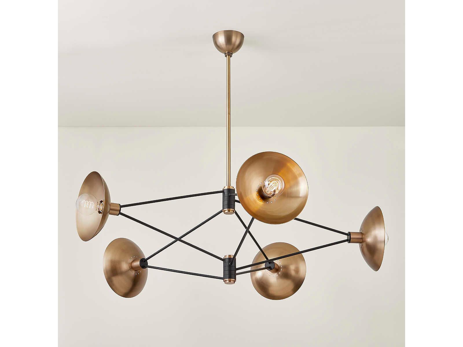 Troy Lighting Axel 5-Light Patina Brass Soft Black Chandelier