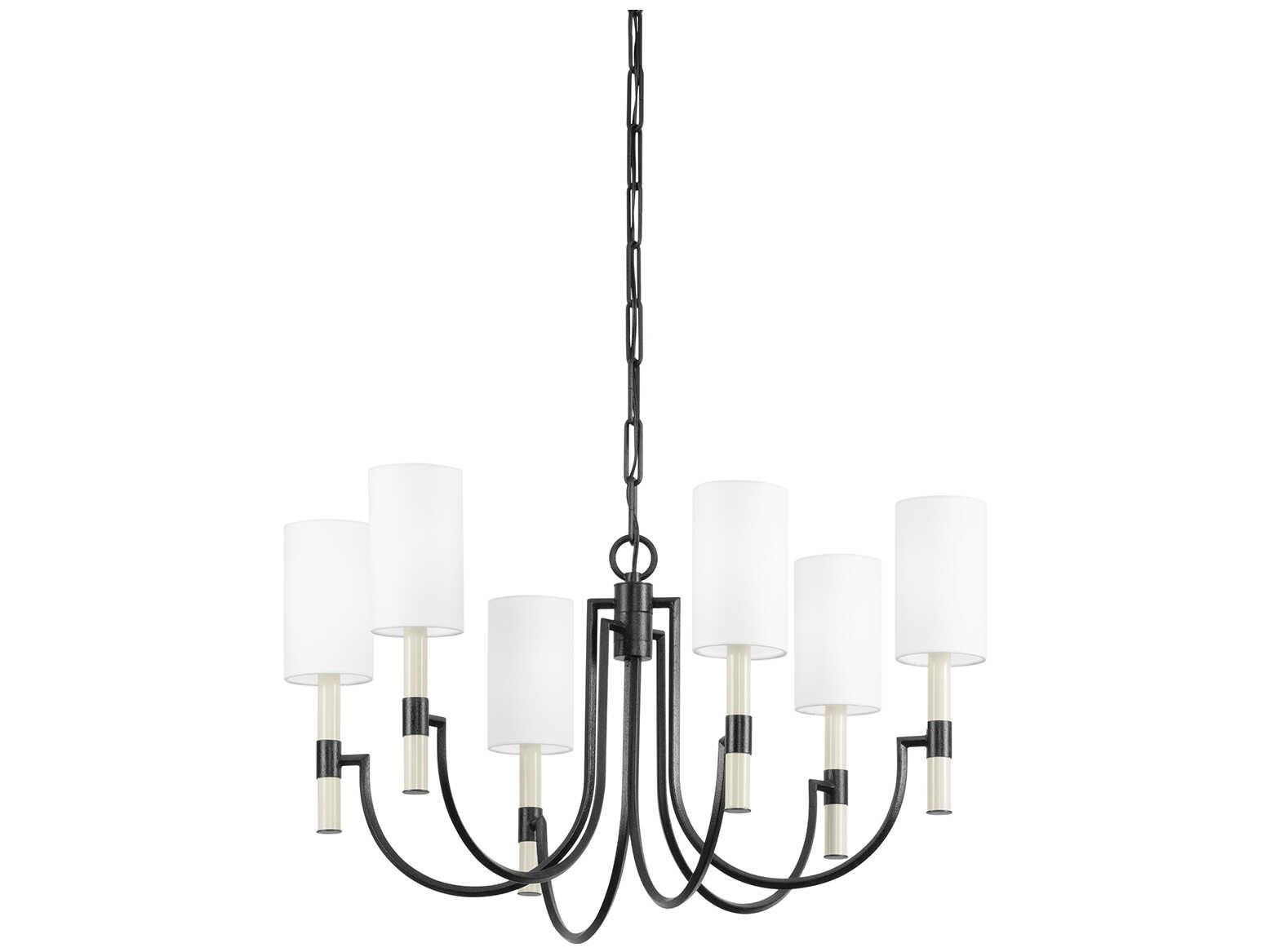 Troy Lighting Gustine 6-Light Forged Iron Black Candelabra Chandelier