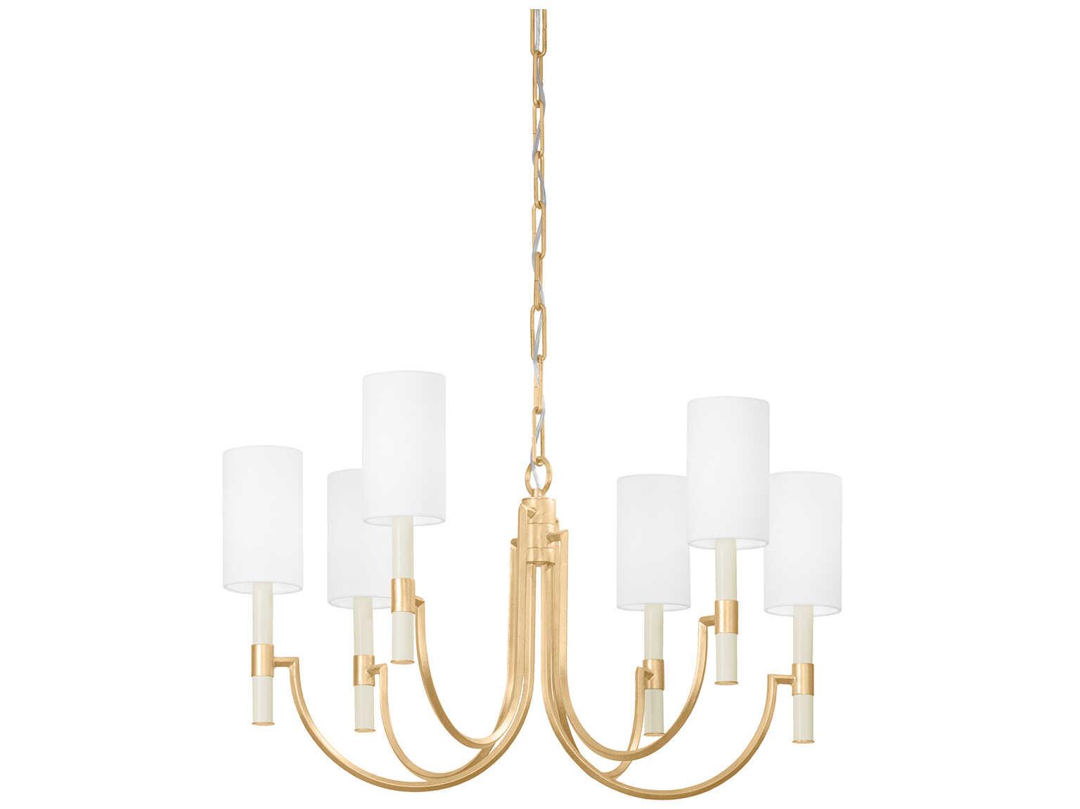 Troy Lighting Gustine 6-Light Vintage Gold Leaf Candelabra Chandelier