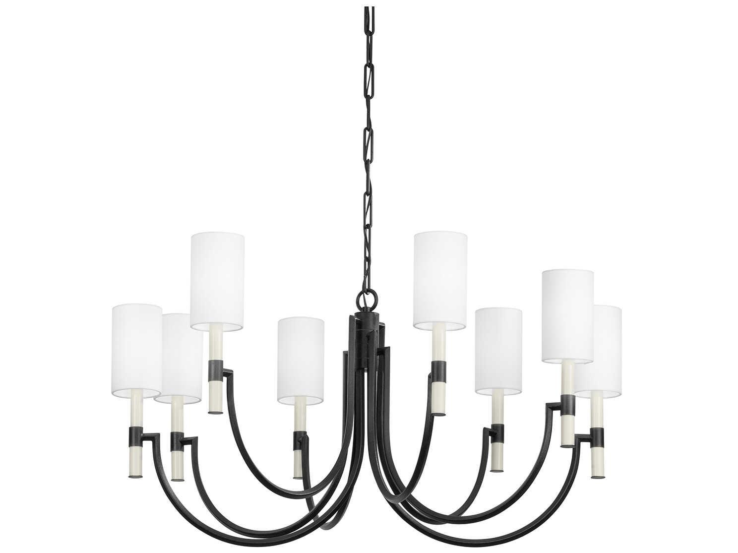 Troy Lighting Gustine 8-Light Forged Iron Black Candelabra Chandelier