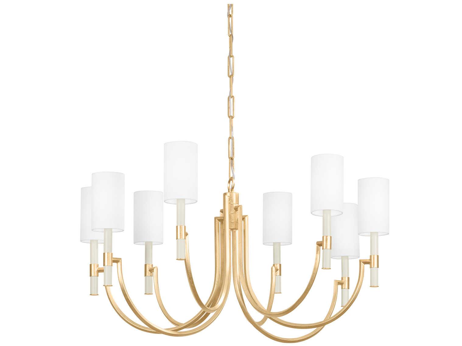 Troy Lighting Gustine 8-Light Vintage Gold Leaf Candelabra Chandelier