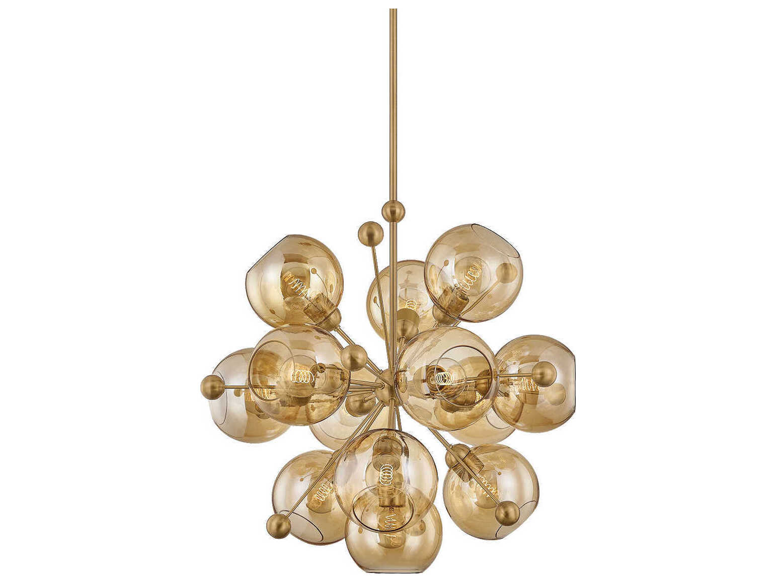 Troy Lighting Ellory 13-Light Patina Brass Globe Sputnik Chandelier