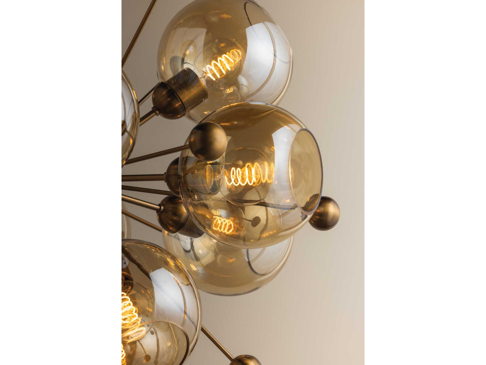 Troy Lighting Ellory 13-Light Patina Brass Globe Sputnik Chandelier