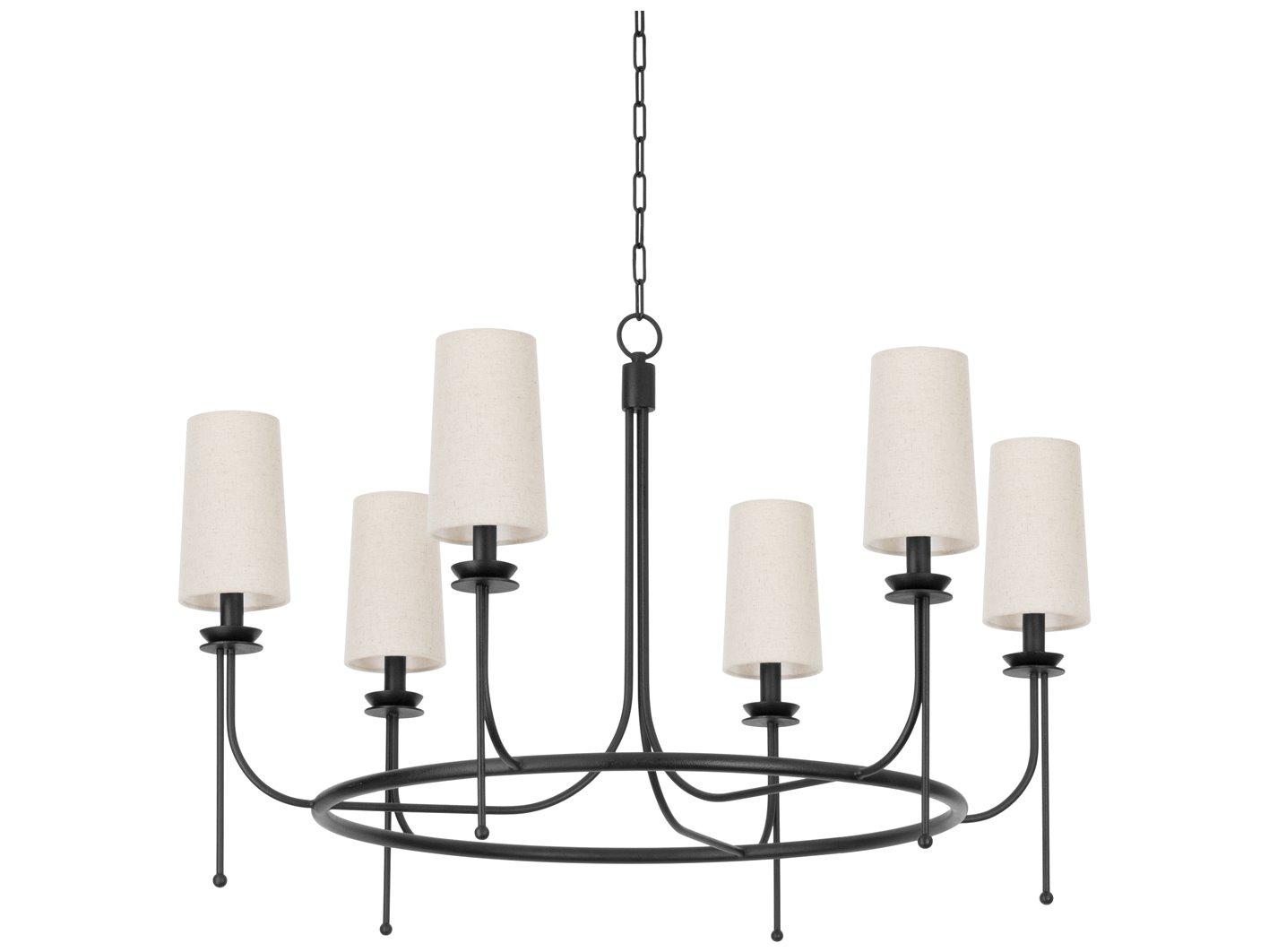 Troy Lighting Calder 6-Light Forged Iron Black Chandelier
