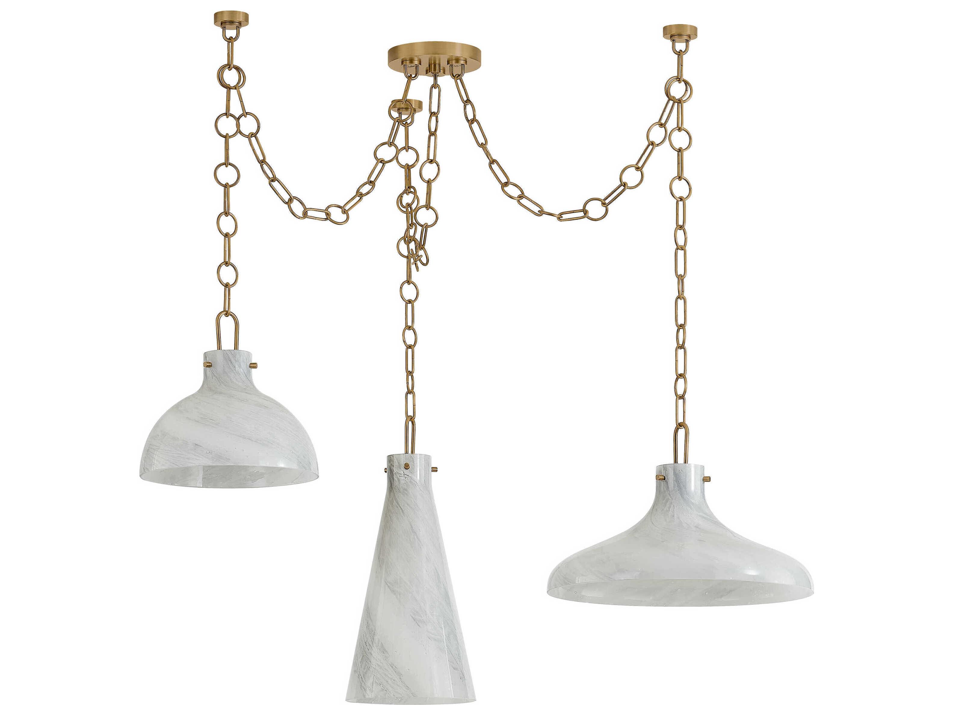Troy Lighting Joaquin 3-Light Patina Brass Dome Chandelier