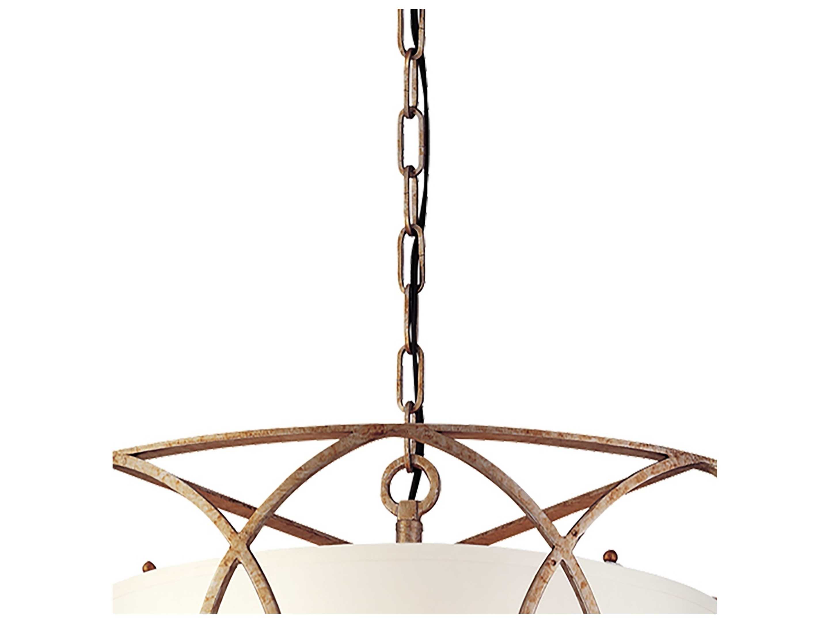 Troy Lighting Sausalito 5-Light Silver Gold Drum Pendant