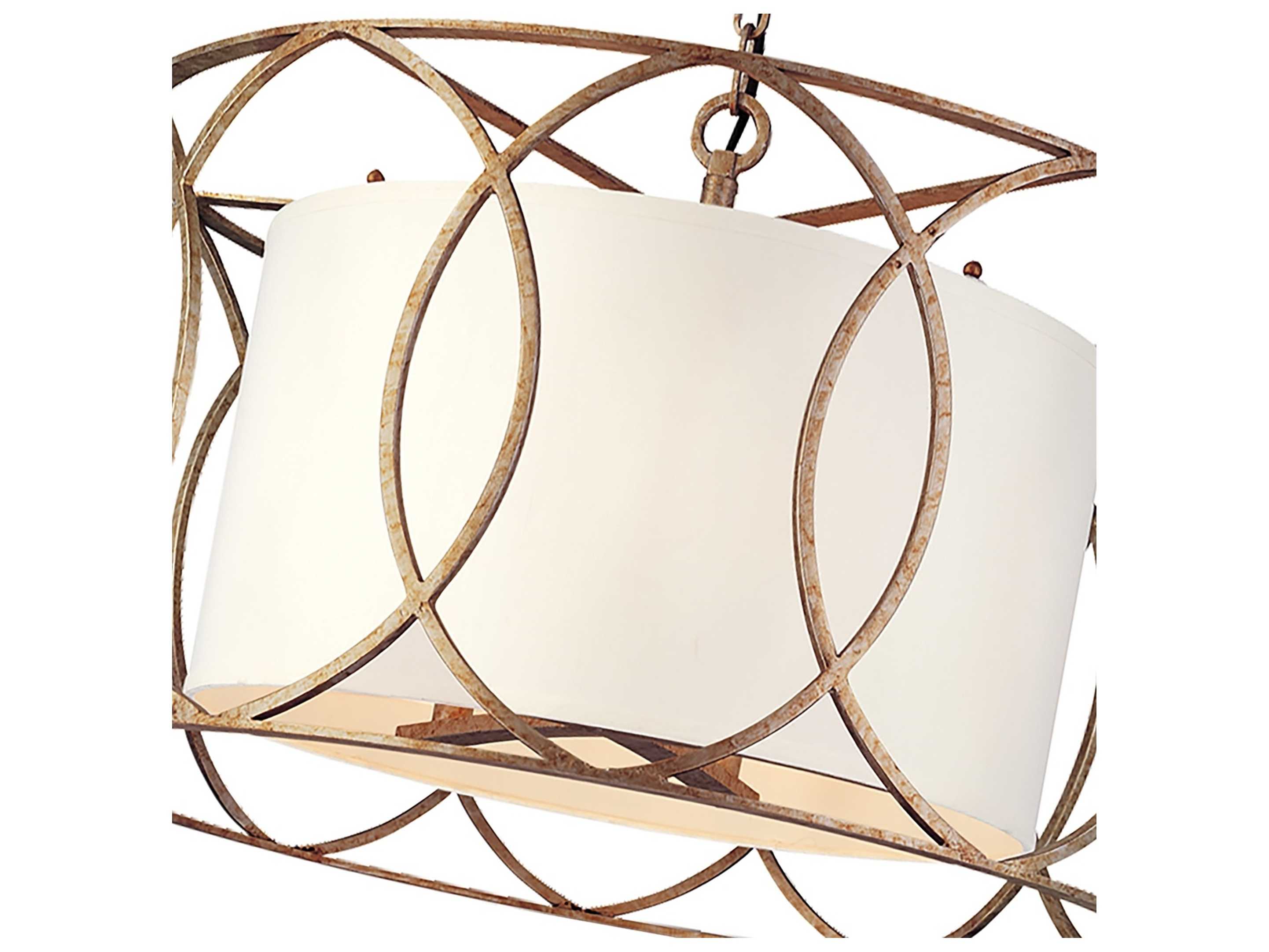 Troy Lighting Sausalito 5-Light Silver Gold Drum Pendant